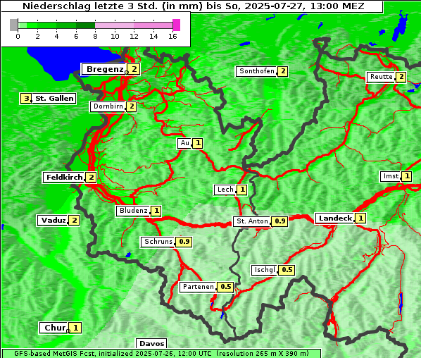 Niederschlag, 27. 7. 2025