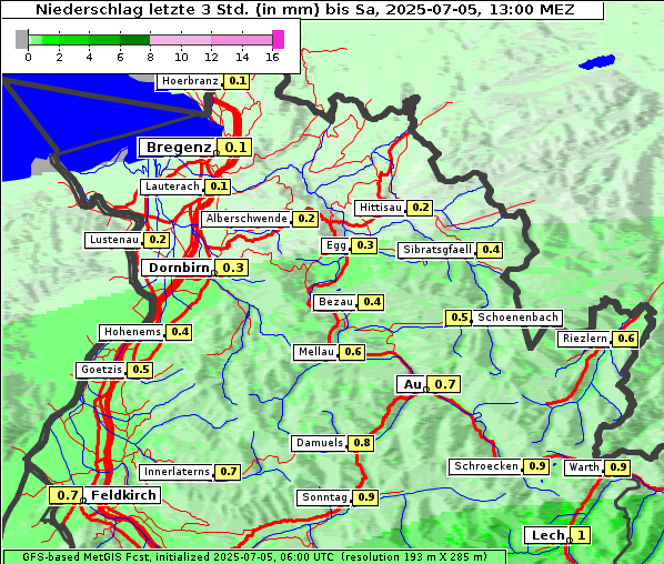 Niederschlag, 5. 7. 2025
