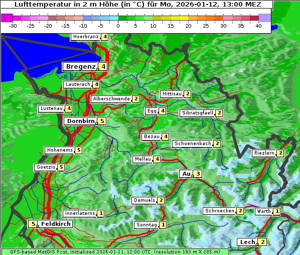 Temperatur, 12. 1. 2026