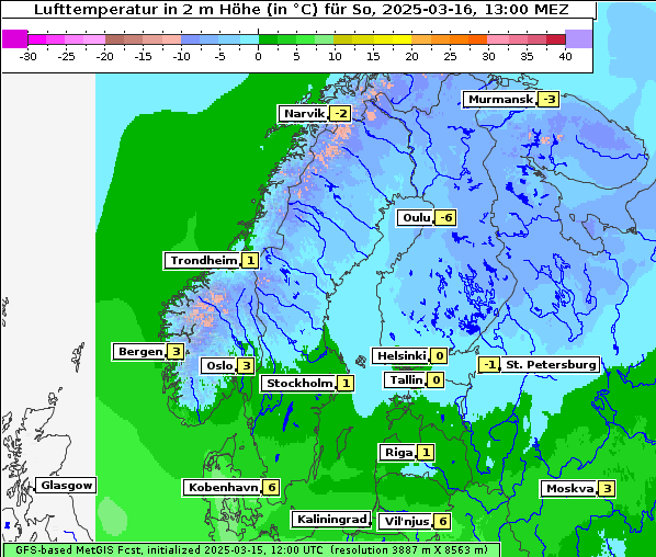 Temperatur, 16. 3. 2025