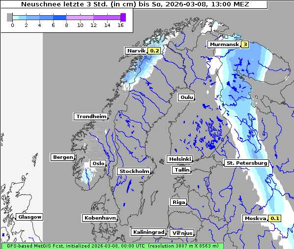 Neuschnee, 8. 3. 2026