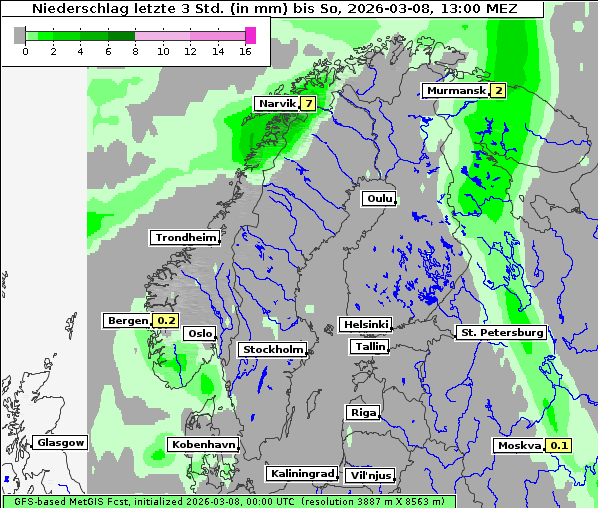 Niederschlag, 8. 3. 2026