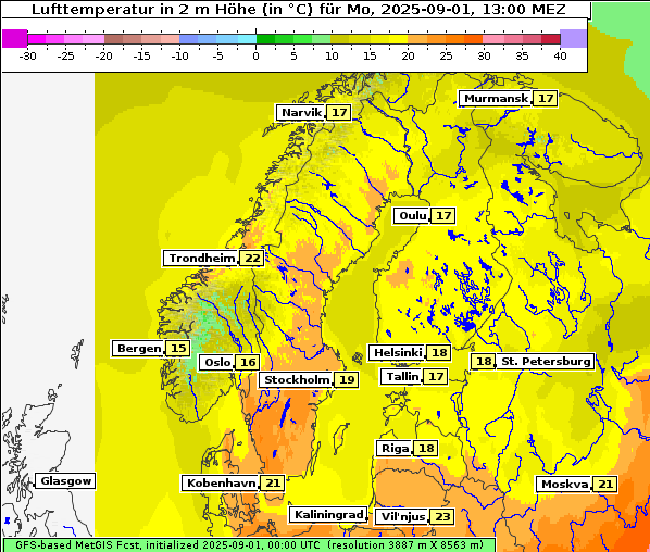 Temperatur, 1. 9. 2025