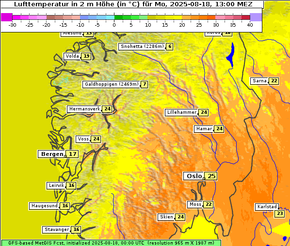 Temperatur, 18. 8. 2025