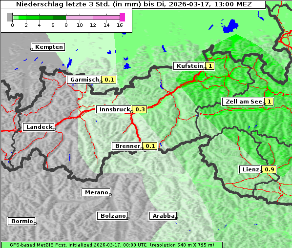 Niederschlag, 17. 3. 2026