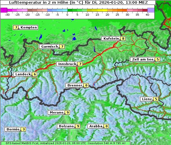Temperatur, 20. 1. 2026
