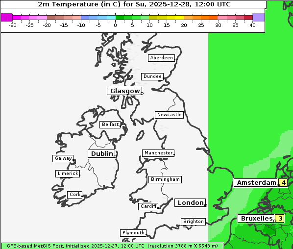 Temperatur, 28. 12. 2025
