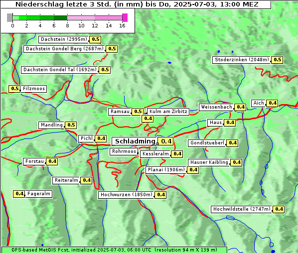 Niederschlag, 3. 7. 2025