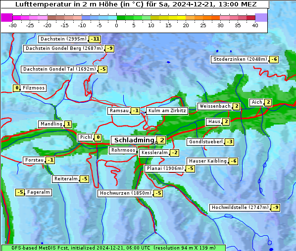 Temperatur, 21. 12. 2024