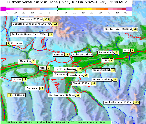 Temperatur, 20. 11. 2025