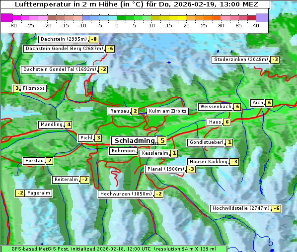 Temperatur, 19. 2. 2026