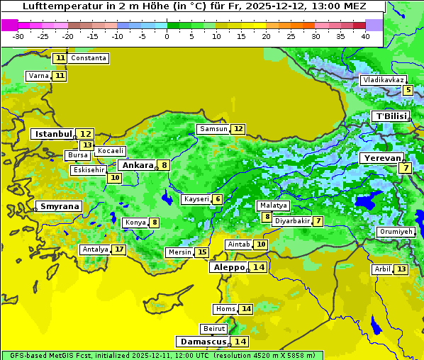Temperatur, 12. 12. 2025