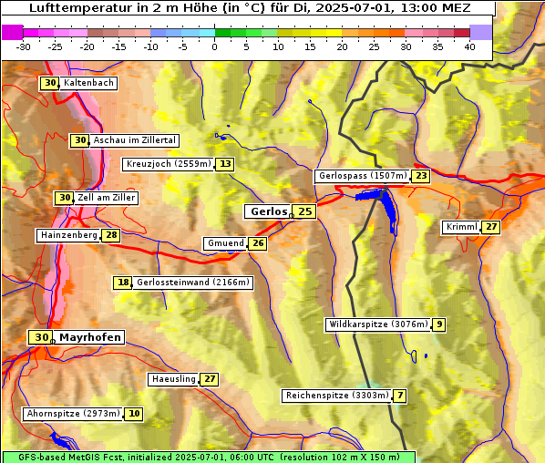 Temperatur, 1. 7. 2025