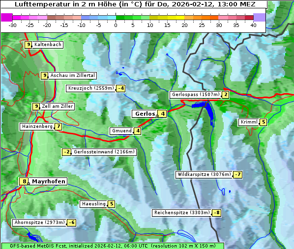 Temperatur, 12. 2. 2026