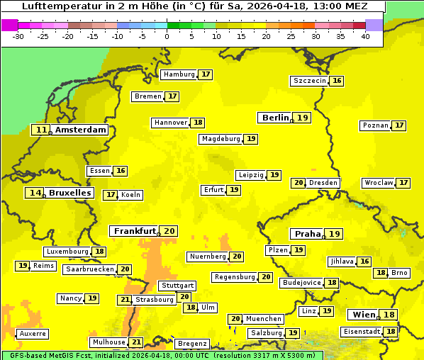 Temperatur, 18. 4. 2026
