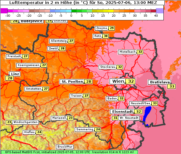 Temperatur, 6. 7. 2025