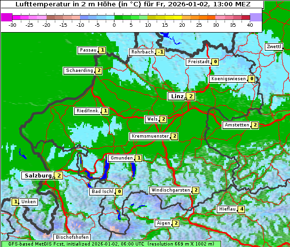 Temperatur, 2. 1. 2026
