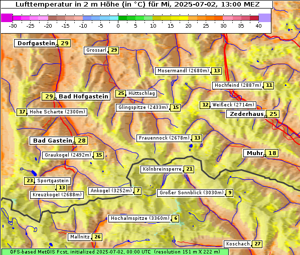 Temperatur, 2. 7. 2025