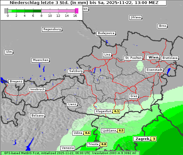 Niederschlag, 22. 11. 2025