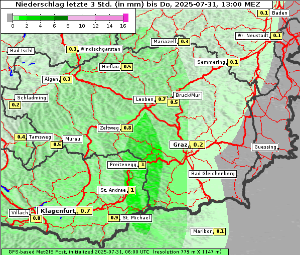 Niederschlag, 31. 7. 2025