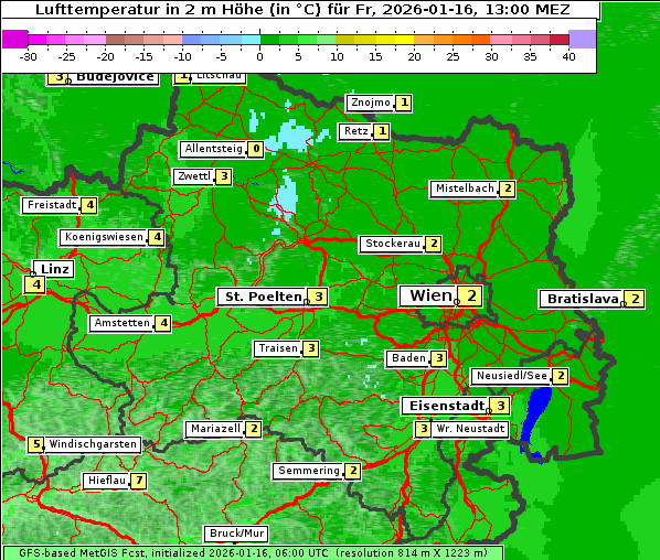 Temperatur, 16. 1. 2026