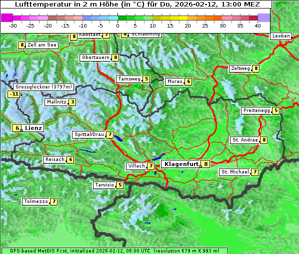 Temperatur, 12. 2. 2026