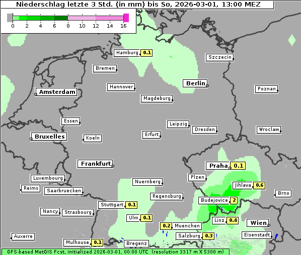 Niederschlag, 1. 3. 2026