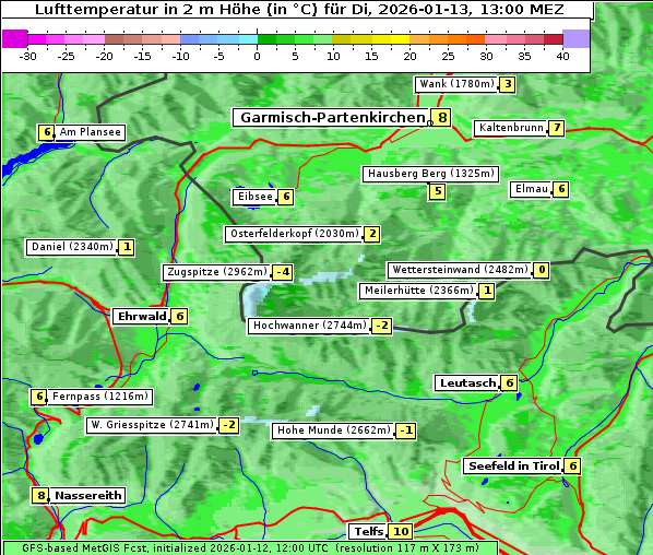Temperatur, 13. 1. 2026