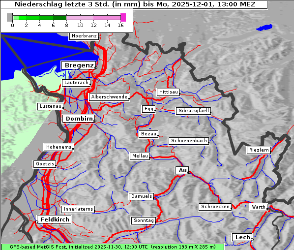 Niederschlag, 1. 12. 2025