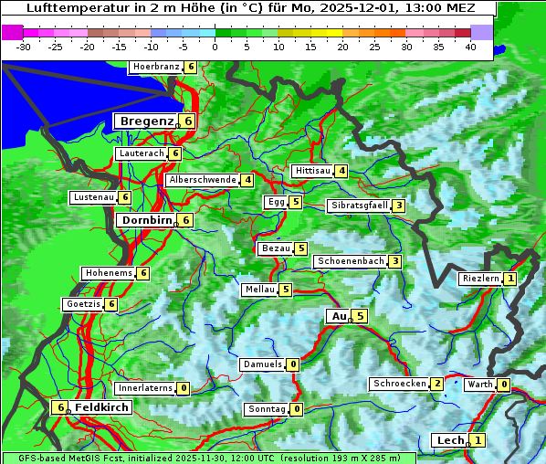 Temperatur, 1. 12. 2025