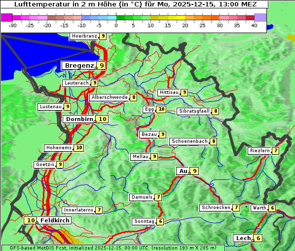Temperatur, 15. 12. 2025