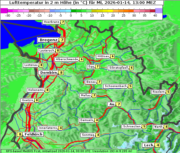Temperatur, 14. 1. 2026