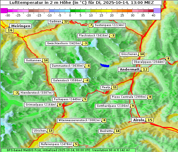 Temperatur, 14. 10. 2025
