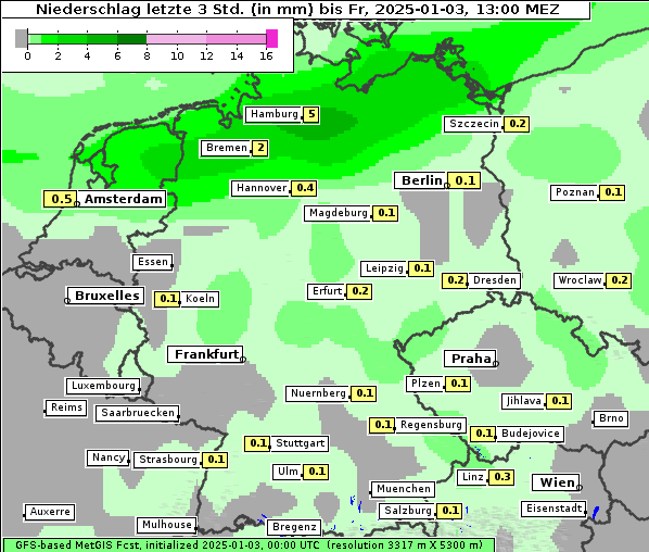 Niederschlag, 3. 1. 2025