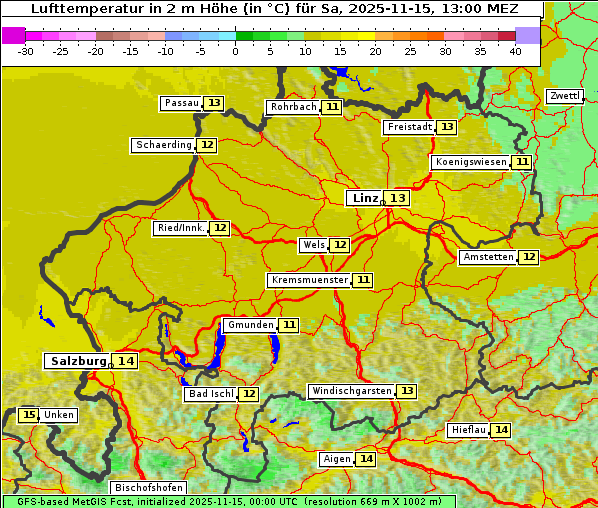 Temperatur, 15. 11. 2025
