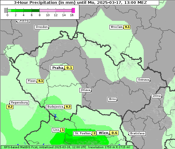 Niederschlag, 17. 3. 2025