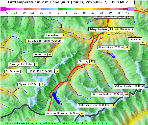 Temperatur, 17. 4. 2026