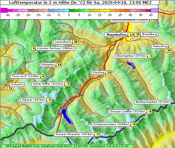 Temperatur, 18. 4. 2026