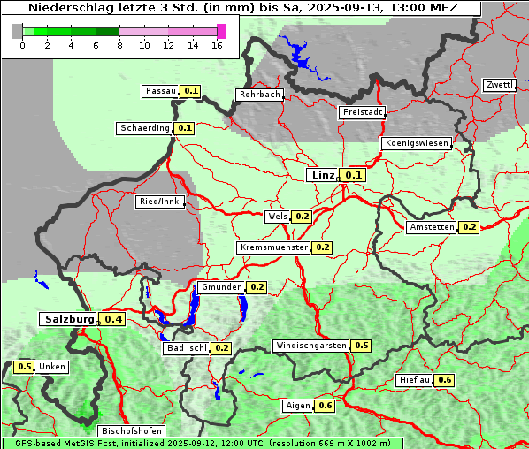 Niederschlag, 13. 9. 2025
