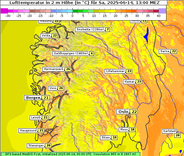 Temperatur, 14. 6. 2025