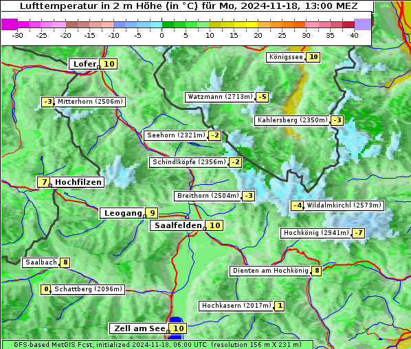 Temperatur, 18. 11. 2024