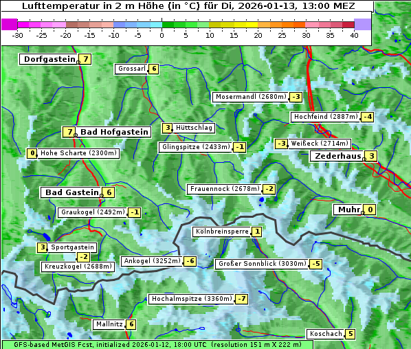 Temperatur, 13. 1. 2026