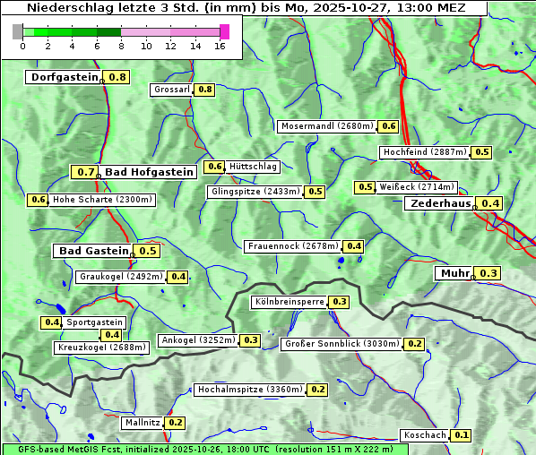 Niederschlag, 27. 10. 2025
