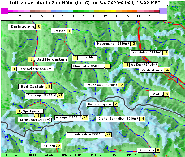 Temperatur, 4. 4. 2026