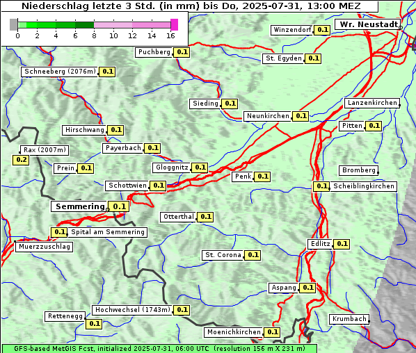 Niederschlag, 31. 7. 2025