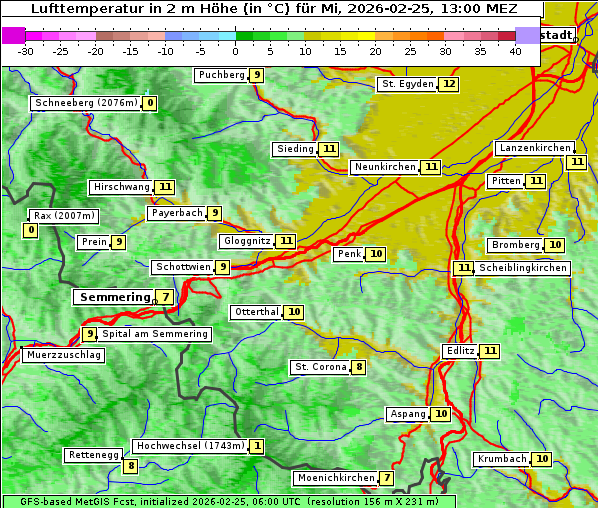 Temperatur, 25. 2. 2026