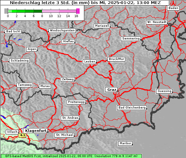 Niederschlag, 22. 1. 2025