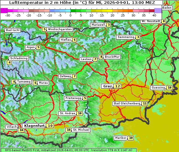 Temperatur, 1. 4. 2026