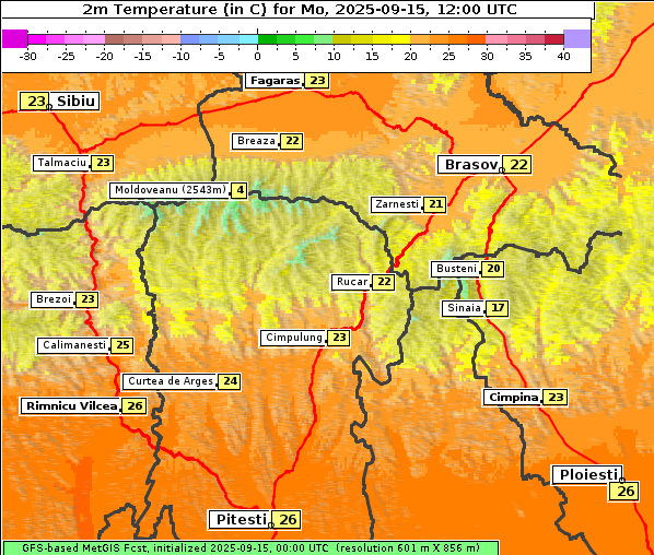 Temperatur, 15. 9. 2025