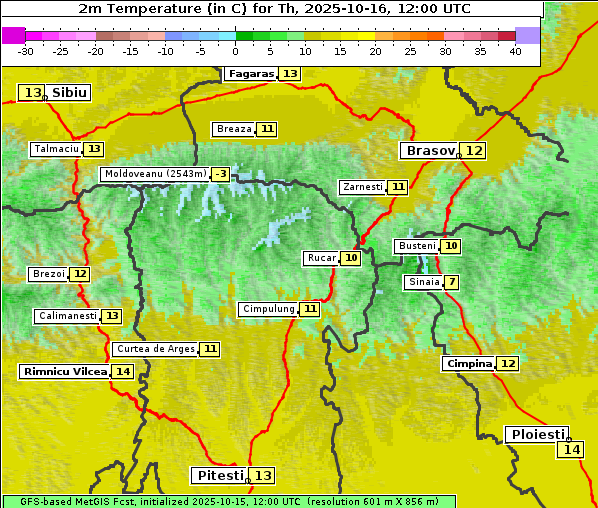 Temperatur, 16. 10. 2025